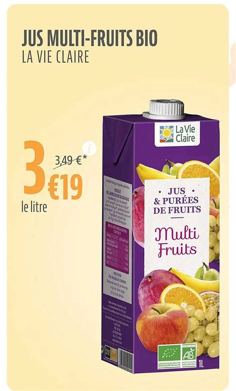 Promo Jus Multi Fruits Bio La Vie Claire Chez La Vie Claire ICatalogue Fr