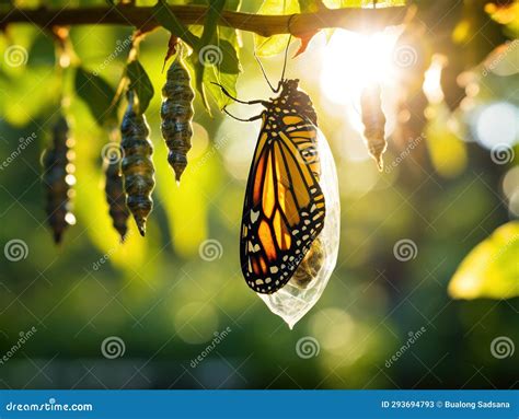 Monarch Cocoon Stock Illustration Illustration Of Transformation