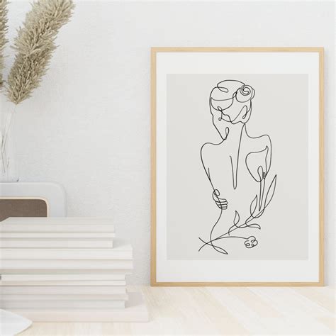 Naked Woman Line Art Naked Woman Print Single Line Art Female Line Drawing Body Line Art