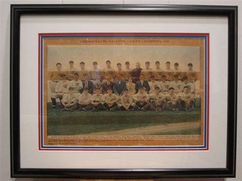 Antique 1929 Chicago Cubs Baseball Photo Litho Hornsby Hof World Series