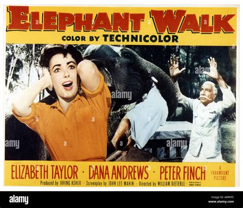 Elephant Walk Poster For 1954 Film With Elizabeth Taylor Stock Photo