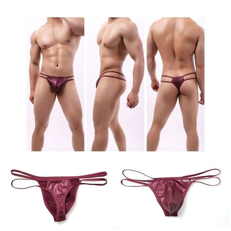 Men S Sexy Underwear Double Low Waist Bikini T Back Men Sexy Thong Underwear Ebay