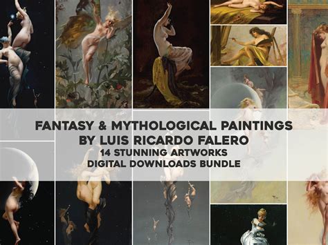 Beautiful Fairies Fairy Nude Women Artworks By Falero HQ Image Bundle Printable Wall Art