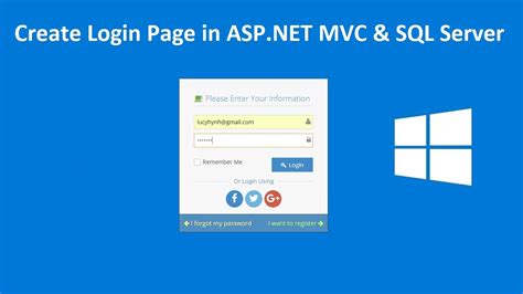 ASP NET MVC 36 Create Login Page In ASP NET MVC 5 SQL Server