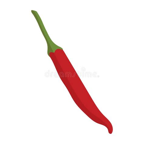 Hot Chili Pepper One Red Icon For Spicy Food And Seasoning Stock