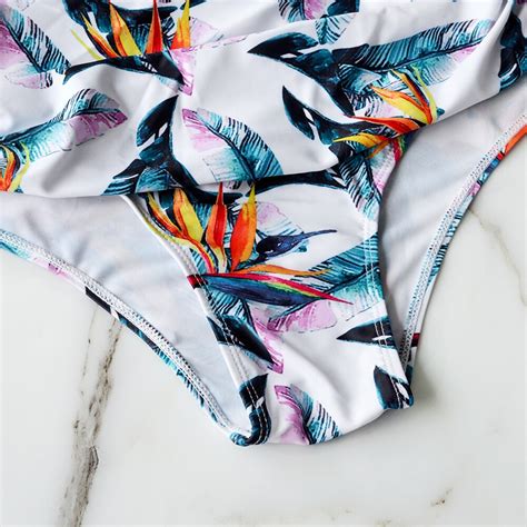 Maillot De Bain Bikini Fleuri Volants Pour Femmes Maillot Sexy Avec Lani Re Crois E Et