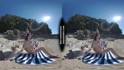 Matty Glass Dildo Masturbating Nude Beach With Josie Sunbathing Nude Background VR Porn Video