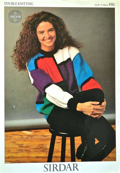 Vintage 1980s Knitting Pattern Ladies Sweater Sirdar Leaflet 9361