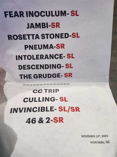 Montreal's set list : r/ToolBand