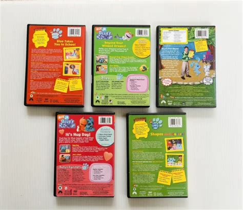 BLUE’S CLUES DVD Lot 5 Nick Jr It’s Hug Day Shapes and Colors Big ...