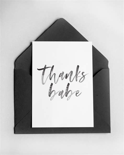 Thank You Card Thanks Babe Chelsea Chelsea