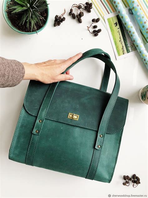Кожаная сумка Handbag. Зеленая – заказать на Ярмарке Мастеров – H00BBRU ...