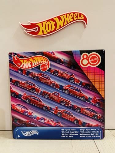 Hot Wheels Silver Series Mattel 80th Anniversary Edition 8 Pack Car Set