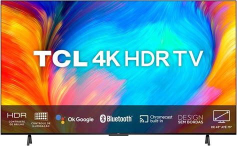 Smart TV LED 50" 4K UHD TCL 50P635 - Google TV, Wifi, HDMI , PRETO ...