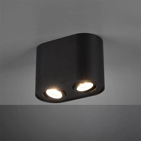 Trio Led Opbouwspot Ovaal Cookie Zwart 2x GU10 Fitting Trio