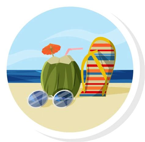 Coconut Sticker Royalty Free Vector Image Vectorstock