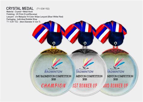 Medal Awards Crystal Medal T1 Icm 152