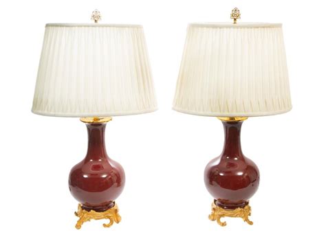Lot Bronze Mounted Chinese Oxblood Porcelain Vases