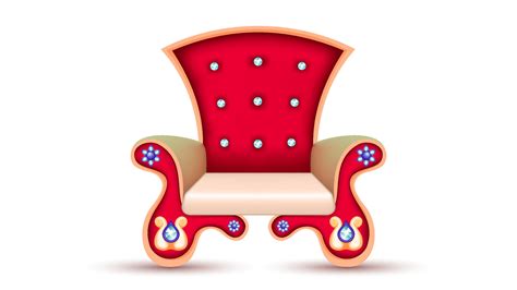 Royal Armchair Vector Decorative Stage Chair Vector For Indian Wedding