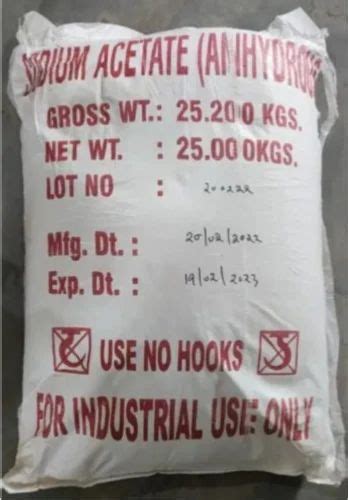 Sodium Acetate Anhydrous At Rs 46 Kg Industrial Chemicals In Ambala