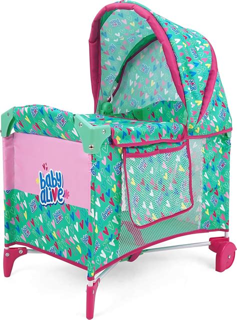 Amazon.com: Baby Alive: Deluxe Doll Play Yard - Green, Pink, Hearts ...
