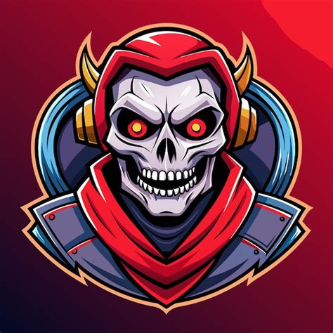 Череп в красном шлеме с рогами и светящимися глазами | Премиум AI ...