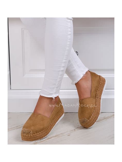 Espadryle Na Platformie Lady Revero Karmelowe