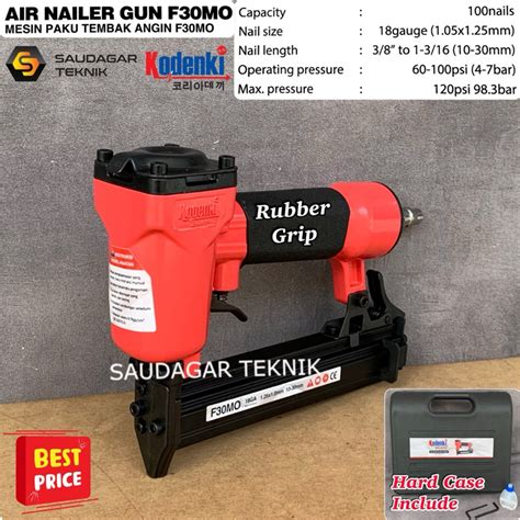 Jual Mesin Paku Tembak Angin Kodenki F30 Air Nailer Gun Kodenki F 30