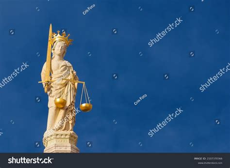 Lady Justice Holding Balance Scales Sword Stock Photo Edit Now 2107370366