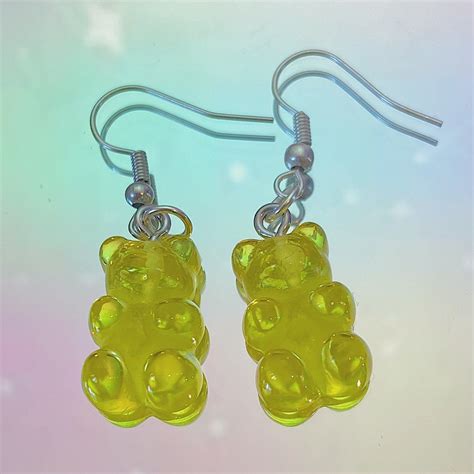 Yellow Gummy Bear Earrings Gummy Bears Earrings Gummies