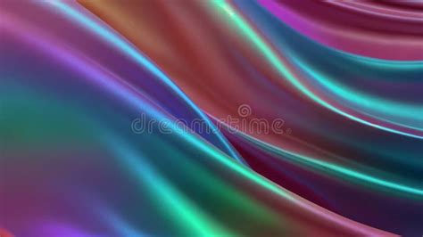 Rainbow Slow Motion Soft Satin Wave Light Effect Holographic Colors