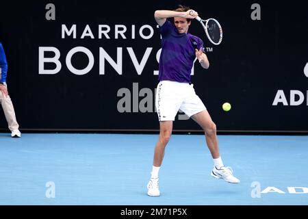 Adelaide Australia 6 January 2023 Karen Khachanov Plays A Forehand