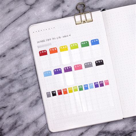 Diy Monthly Tabs For Your Bullet Journal Line Unfolding