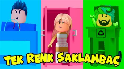 ROBLOX TEK RENK CHALENGE SAKLAMBAÇ Hide and Seek One Color YouTube