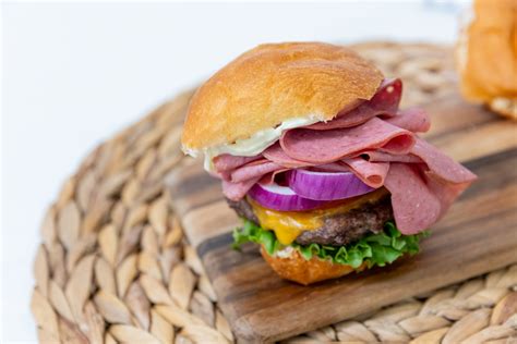 Pastrami Swiss Burger - Lee's Marketplace
