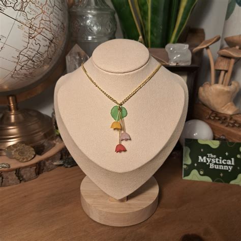 Subtle Lesbian Pride Flag Inspired Floral Necklace Wlw Gold Tone Chain Necklace