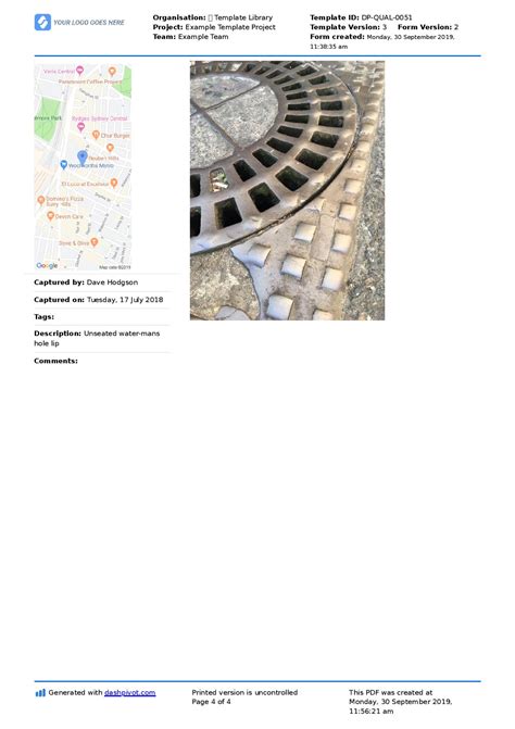 Manhole Inspection Checklist Free And Editable Template