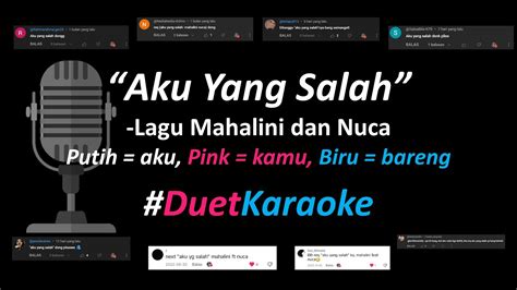 Mahalini Nuca Aku Yang Salah Duet Karaoke Version Part Cowok