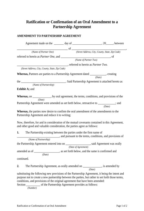 Update Ratification Or Confirmation Of An Oral Amendment To A