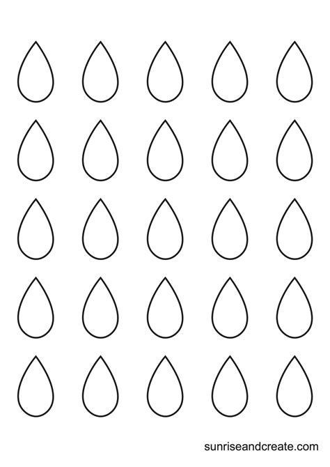 Free Printable Raindrop Templates