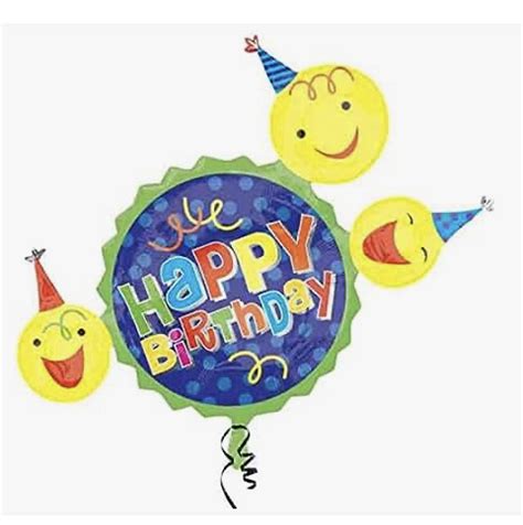 36” Smiley Happy Birthday Balloon (Packaged) C – U.S. Party Co.