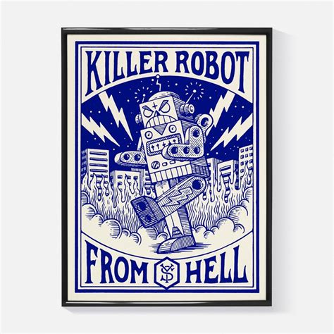 Affiche Killer Robot Concrete Raw