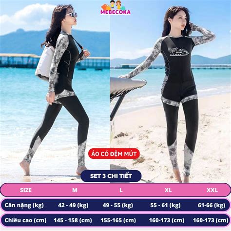 BIKINI LOẠI ĐẸP Đồ bơi nữ 3 mảnh quần dài áo dài họa tiết HOA chống nắng chống tia UV Bộ tập