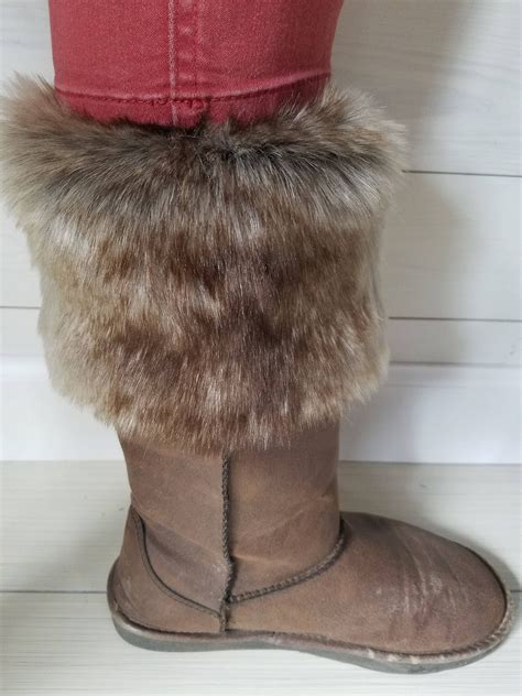 Brown Fur Boot Cuffs Fur Cuffs Faux Fur Boot Socks Boot Etsy Brown