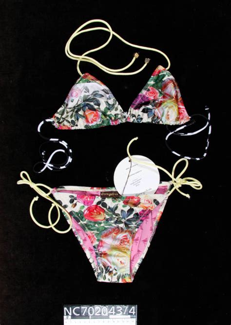 Flamingo Sands Lemon Roses Triangle String Bikini Works Collections
