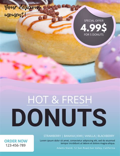 Donuts Sale Flyer Template Postermywall
