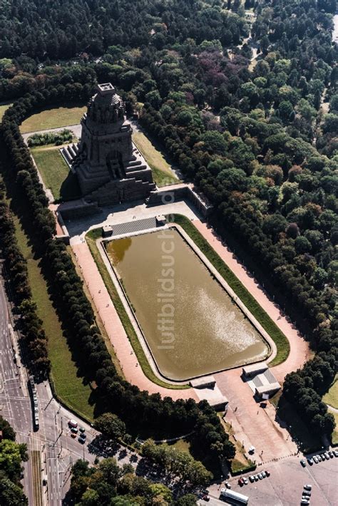 Leipzig von oben Geschichts Denkmal Völkerschlachtdenkmal in Leipzig