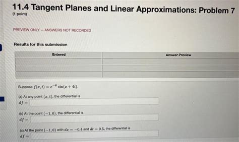 Solved Tangent Planes And Linear Approximations Chegg