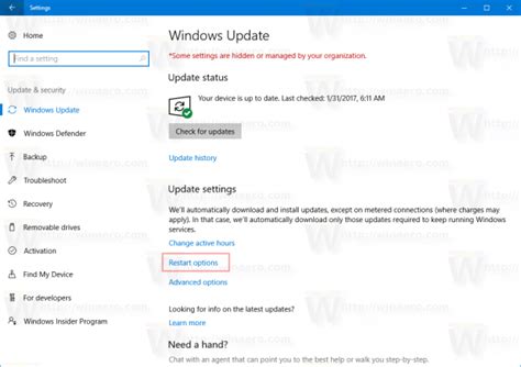 Enable Update Restart Notifications In Windows 10