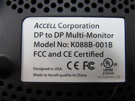ACCELL K088B-001B 3 Ports DisplayPort Adapter Switch/Extender Multi ...